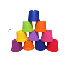 10 x COLOURED 2 LITRE PLANT POTS 